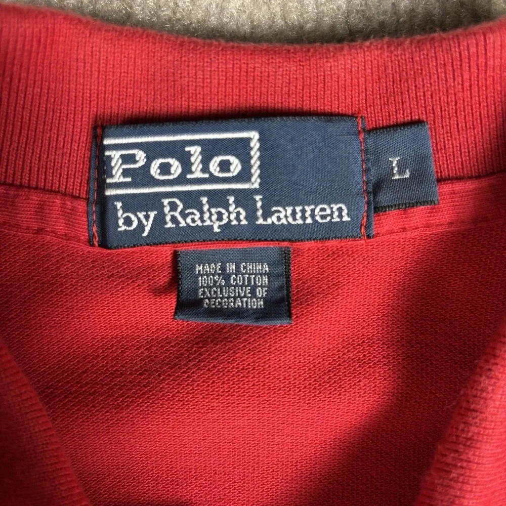 Polo Ralph Lauren Polo Shirt Mens Large Red Pony Logo Short Sleeve Cotton